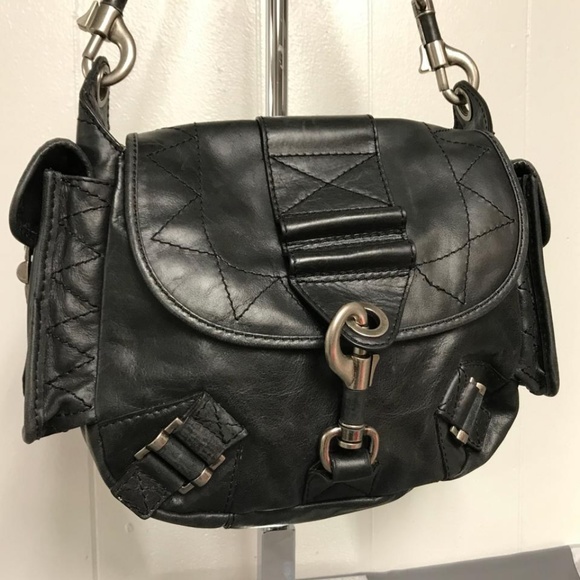 BESSO BLACK LEATHER SHOULDER BAG - Picture 2 of 7